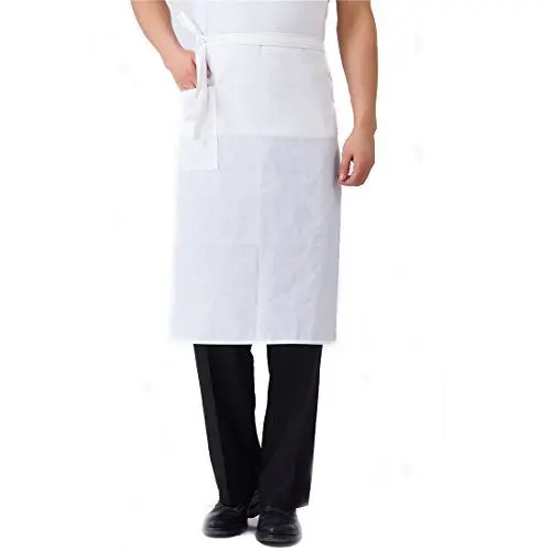 Produktbild: LissomPlume Schürze Kochbekleidung Kochschürze Arbeitsschürze mit Tasche Bistroschürze grillschürze - weiß