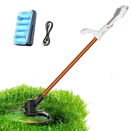 Produktbild: Litheli Akku Rasentrimmer 20V, 25cm, Rasentrimmer mit Akku und Leistungsstarkem Motor, 10000mAH Mobiler Batterien, Geeignet für Gartenrasen und Außenschnitt, Rasentrimmer