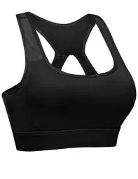 Produktbild: Litherday Sport BH Damen Push Up Sports Bra Starker Halt Sports Bustier ohne Bügel mit Gepolstert für Yoga Fitness Schwarz XXL