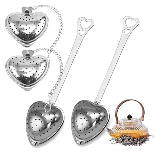 Produktbild: Lithyc 4 Teiliges Tee Ei Set - Teekugel - Tee Ei Aus Edelstahl - Teekugel Infuser - Tee-Ei Mit Kette, Geeignet für Feine Lose TeebläTter, TeebläTter, GewüRze, Teekannen