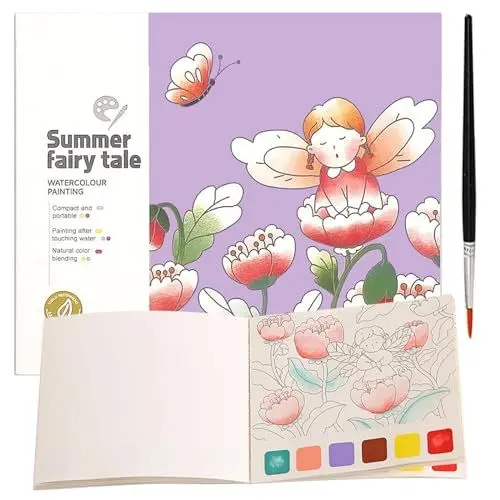 Produktbild: Lithyc Wald Kinder Malmatte,Tolles Aquarell Malbuch,MalbüCher,Aquarell Malbuch,Wasserfarben Kinder Ab 4,Kinder Aquarellmalerei mit Farben und Pinseln,Geeignet für Kinder und Erwachsene