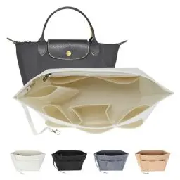 Produktbild: LITLANDSTAR Handtaschen Organizer, Filz Taschenorganizer mit Mehrere Fächer Handtaschenordner Organizer mit Schlüsselbund für Frauen Handtaschen, Weiß