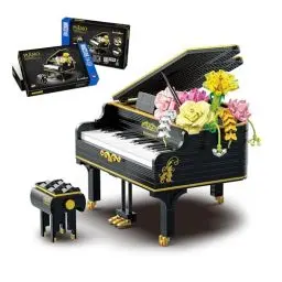 Produktbild: litodinogo 663000 Schwarzes Klavier Mini Bausteine Bauset Geschenk für Kinder ab 6 und Liebhaber von Musik und Instrumenten, Sammlerstück, Nicht Kompatibel Mit Normale Bausteine (1311 Stück)
