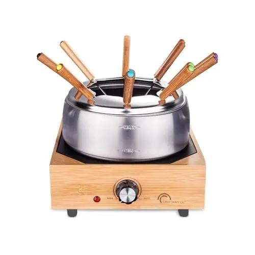 Produktbild: LITTLE BALANCE 8320 2019 Elektrischer Fondue, Edelstahl und Bambus