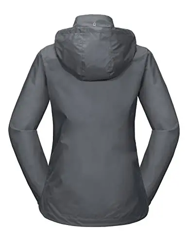 Produktbild: Little Donkey Andy Damen wasserdichte Regenjacke Leichte atmungsaktivem Regenjacke für Outdoor-Windbreaker zum Wandern, Reisen Grau XXL