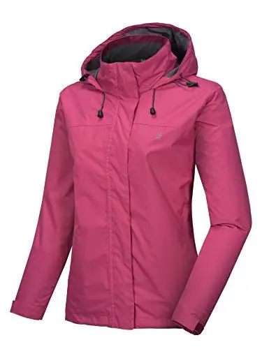 Produktbild: Little Donkey Andy Damen wasserdichte Regenjacke Leichte atmungsaktivem Regenjacke für Outdoor-Windbreaker zum Wandern, Reisen Rose L