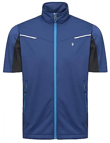 Produktbild: Little Donkey Andy Leichte Softshelljacken für Herren, Winddichte kurzärmelig Sweatjacke für Wanderungen, Radsport, Laufen, Golf Blau L