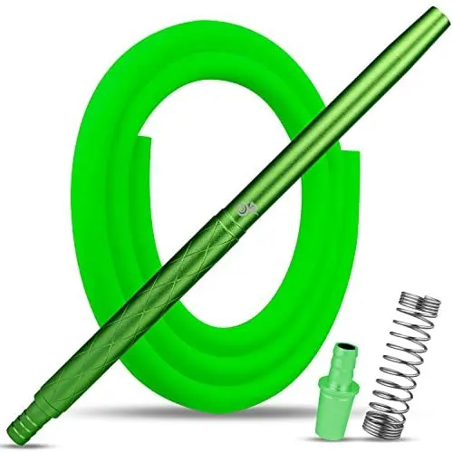Produktbild: Little Dragon® Shisha Schlauch mit Mundstück - 150cm Anti-Schmutz soft-touch Silikonschlauch + Knickschutzfeder, Shisha Schlauchadapter 18/8 - Shisha Mundstück - Shisha Zubehör