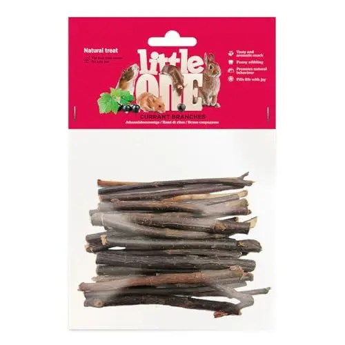 Produktbild: Little One Johannisbeerzweige | 50 g | Einzelfuttermittel für Nager und Zwergkaninchen | Zur Unterstützung der Zahnpflege & der Abnutzung | Reich an Vitaminen und Mineralstoffen