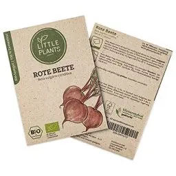 Produktbild: Little Plants BIO Rote Beete Samen, 80 Rote Beete Samen, hohe Keimrate, 100% Natürlich, BIO Samen Rote Bete Bolivar für Gemüsegarten, Gemüsebeet, Hochbeet – BIO Gemüsesamen Saatgut Nachhaltig