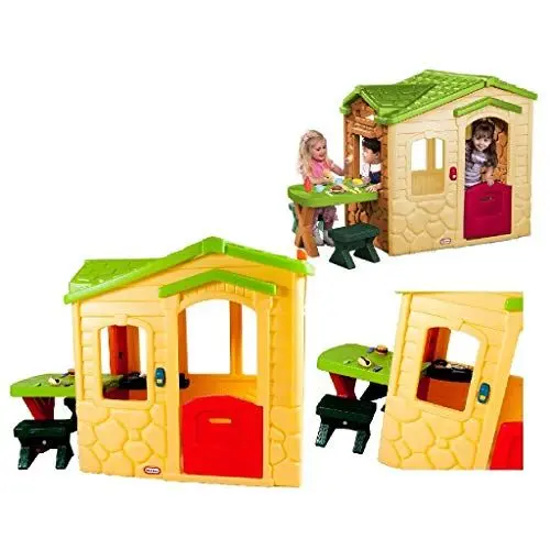 Produktbild: Little Tikes Gartenspielhaus - Gartenspielset - 20 Zubehörteile, Türklingel mit Soundeffekten - Fördert fantasievolles & aktives Spielen - für Alter 18 Monate bis 5 Jahre - Natur