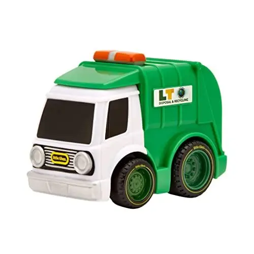 Produktbild: Little Tikes My First Cars Crazy Fast Cars Serie 4 - Grün-Weißer Müllwagen - Aufziehauto mit bis zu 15 m Reichweite - Realistisches Design, Leicht zu Greifen – Für Kinder ab 3 Jahren