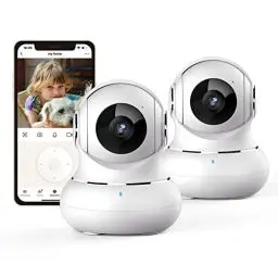 Produktbild: Little elf Überwachungskamera, Litokam 2K Babyphone mit Kamera, WLAN IP Kamera mit Bewegungserkennung, Nachtsicht, 2-Wege Audio, Hunde Kamera unterstützt App Kontrolle und Fernalarm-2 stück