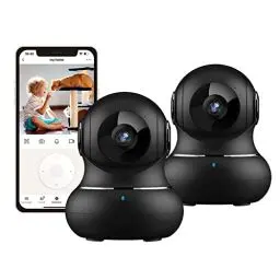 Produktbild: Little elf Überwachungskamera 2 Stück, Litokam 2K Babyphone mit Kamera mit Bewegungserkennung, Nachtsicht, 2-Wege-Audio, Kamera Überwachung Innen für Hunde, Haustierkamera mit App, WLAN Kamera, Alexa