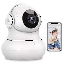 Produktbild: Little elf Überwachungskamera Innen, Litokam 2K Babyphone mit Kamera mit Bewegungserkennung, 360°WLAN Kamera überwachung innen mit 2-Wege-Audio, Nachtsicht, Hundekamera Haustierkamera mit app, Alexa
