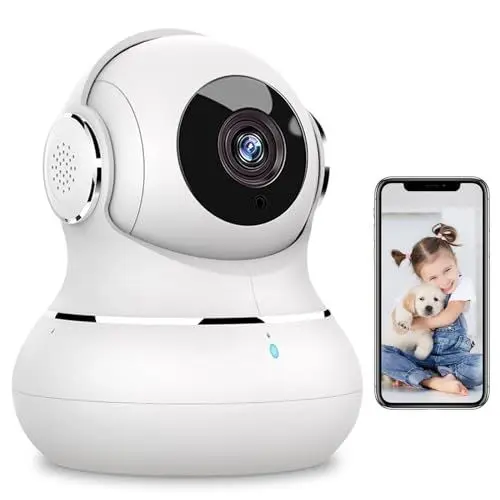 Produktbild: Little elf Überwachungskamera Innen, Litokam 2K Babyphone mit Kamera mit Bewegungserkennung, 360°WLAN Kamera überwachung innen mit 2-Wege-Audio, Nachtsicht, Hundekamera Haustierkamera mit app, Alexa