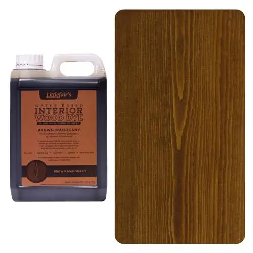 Produktbild: Littlefair's Holzlasur 5ltr - Holzlasur Innen - Holz Lasur Für Natürliche Holzmaserung - Wasserbasierte Wood Stain - Schnell Trocknend & Umweltfreundlich - Farbe: Braunes Mahagoni