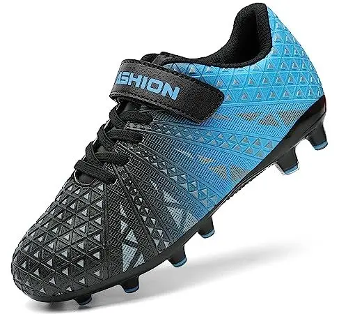 Produktbild: Littleplum Fußballschuh Kinder Footballschuhe Outdoor Athletic Soccer Schuhe,B Blau Schwarz,34 EU