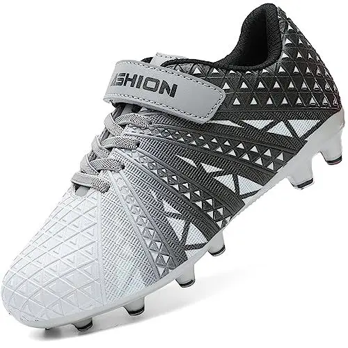 Produktbild: Littleplum Fußballschuh Kinder Footballschuhe Outdoor Athletic Soccer Schuhe,B Silber,38 EU