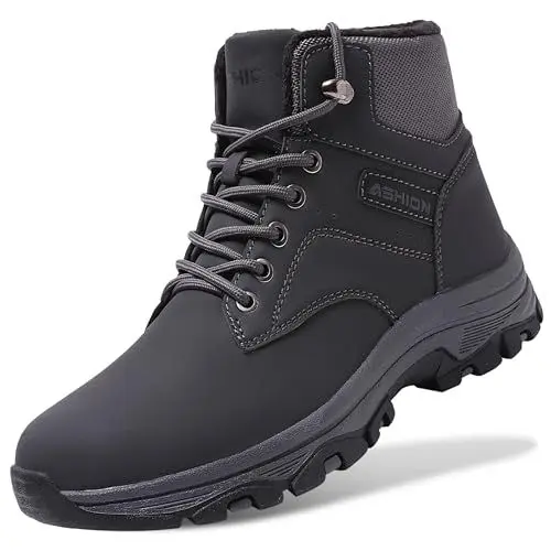 Produktbild: Littleplum Herren Winterschuhe Winterstiefel mit Warm Gefüttert Warm Wasserdicht Wanderschuhe Schneestiefel,Grau,43 EU