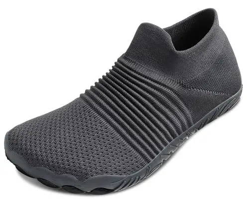 Produktbild: Littleplum Unisex Barfußschuhe Damen Herren Barfussschuhe Barfuß Sneaker Breite Schuhe Walkingschuhe,B Dark Grau,43 EU