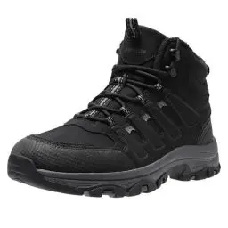 Produktbild: Littleplum Wanderschuhe Herren Trekkingschuhe Wanderstiefel Wasserdicht Herren Winterschuhe Warm Gefüttert High Rise Outdoor Sportschuhe(B Schwarz Grau,43EU)