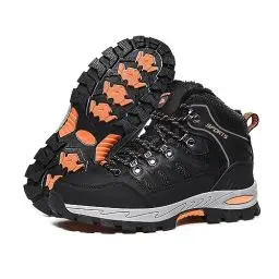 Produktbild: Littleplum Wanderschuhe Herren Trekkingschuhe Wanderstiefel Wasserdicht Herren Winterschuhe Warm Gefüttert High Rise Outdoor Sportschuhe (Schwarz,43EU)