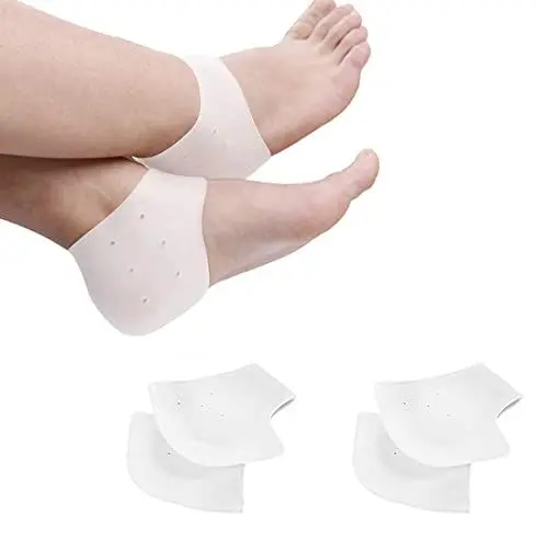 Produktbild: LIUJZZJ 2 Paare Silikon Gel Socken Fersen Socken Ferse Ärmel für Gebrochene Fuß Hautpflege Reduzieren Druck auf Ferse und Schmerzlindern der Füße 4 Stück