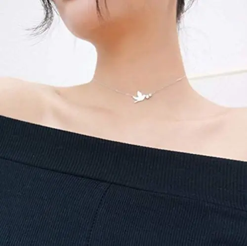 Produktbild: LIUWW Böhmen Mode 925 Sterling Silber Schwalbe Halskette weibliche Lange Kette Halskette Halskette Hochzeitsschmuck