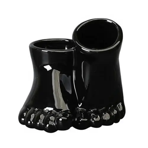 Produktbild: Liuyoyo Keramik-Mini-Blumentopf, Menschliche Füße, Pflanzenbehälter, Keramik-Sukkulenten-Blumentöpfe, Kleine Schreibtischfuß-Statue, Skulptur, Porzellan-Pflanzenhalter, Bonsai-Behälter,(#2)