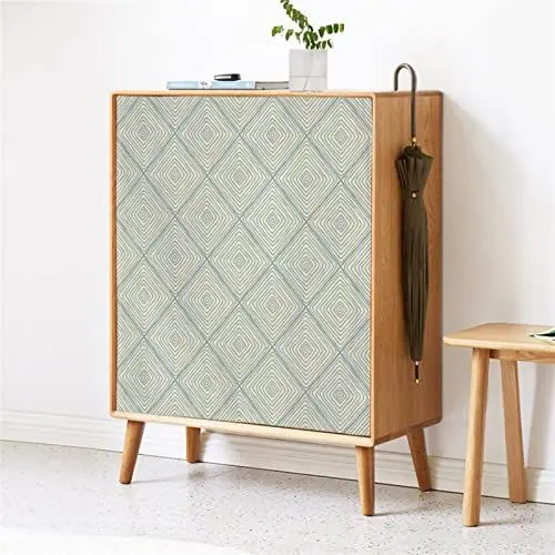 Produktbild: LIVEINU Schrankvorhänge für Küche, Kleiderschrank, Badezimmer, Staubdichter Vorhang für Regale, Wandpaneele, hängende Tür, Japanische Noren, Klettverschluss 100cm B x 180cm H Geometrisch 2