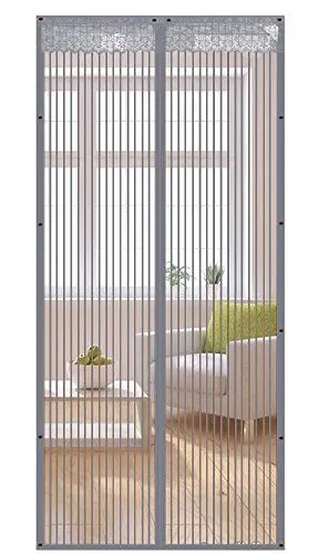 Produktbild: LIVEINU Fliegengitter Tür Insektenschutz Magnet Fliegen Gitter Vorhang Fliegenvorhang für Balkontür Wohnzimmer Grau 140x210cm