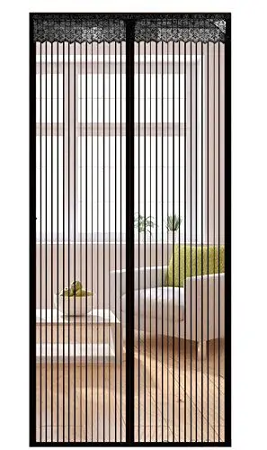 Produktbild: Liveinu Fliegengitter Tür Insektenschutz Magnet Fliegen Gitter Vorhang Fliegenvorhang für Balkontür Wohnzimmer Schwarz 70x210cm