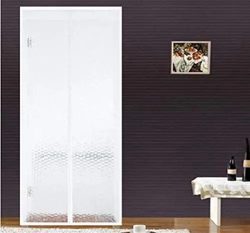 Produktbild: Liveinu Wärmeschutzvorhang Magnet Thermo Türvorhang Fliegengitter Panel-Isolierung Thermovorhang Wasserdicht Winddicht Klimaanlage Fliegenvorhang für Balkontür Wohnzimmer 80x200cm Weiß