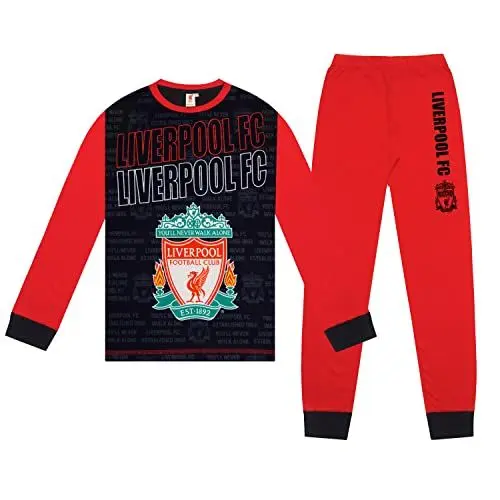 Produktbild: Liverpool FC - Jungen Schlafanzug mit Sublimationsdruck - Offizielles Merchandise - Geschenk für Fußballfans - Rot/Schwarz - Bündchen - 13-14 Jahre