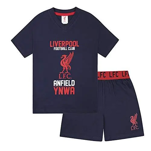 Produktbild: Liverpool FC - Kinder Schlafanzug-Shorty - Offizielles Merchandise - Geschenk für Fußballfans - Dunkelblau - 12-13 Jahre