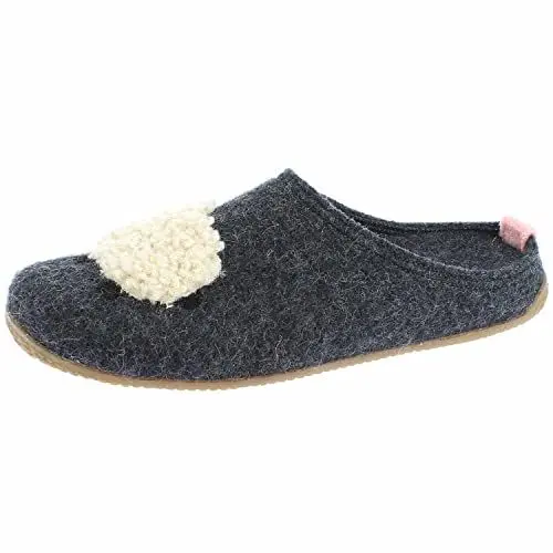 Produktbild: Living Kitzbühel Slipper Schäfchen 4222 Kinder Filz-Pantoffeln mit Fußbett, Anthra, Gr. 28