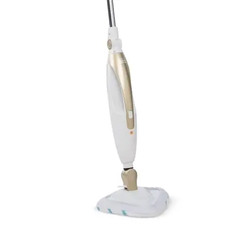 Produktbild: LIVINGTON Prime Steam Mop – Dampfbesen mit Knickgelenk für schwer erreichbare Stellen – vielseitiger Dampfreiniger zur Reinigung von Böden, Polstern und mehr - für schonende Bodenreinigung