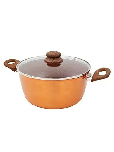 Produktbild: Livington Copper & Stone Pot | 4 Liter Kochtopf | Topfset inkl. Deckel 24cm | Antihaftbeschichtung | Granitoptik | innere Steinbeschichtung für perfekte Hitzeverteilung | geeignet für alle Herdarten