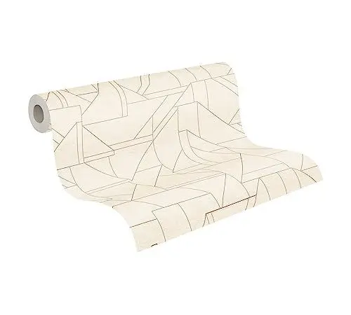 Produktbild: Livingwalls Travel Styles Vliestapete - Tapete mit Linienmuster in Weiß und Creme - klassische Wandtapete für verschiedene Räume in 10,05 m x 0,53 m