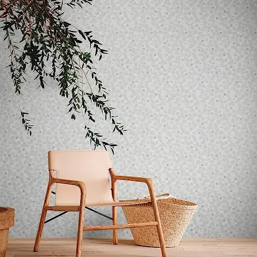 Produktbild: Livingwalls Travel Styles Vliestapete - Tapete mit Sträucherranken in Weiß und Grau - skandinavische Wandtapete für verschiedene Räume in 10,05 m x 0,53 m