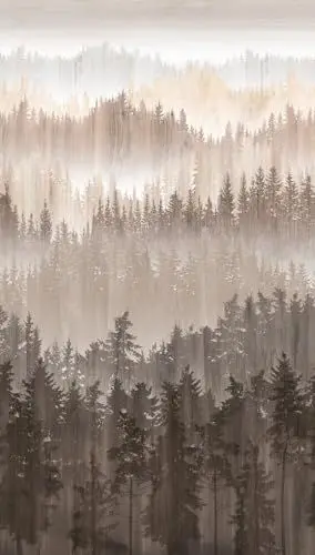 Produktbild: Livingwalls Travel Styles Vliestapete - Waldtapete in Braun und Beige - skandinavische Wandtapete für verschiedene Räume in 1,59 m x 2,80 m