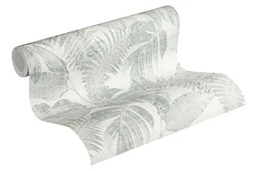 Produktbild: Livingwalls Vliestapete New Walls Tapete Cosy & Relax mit Palmenblättern 10,05 m x 0,53 m creme beige grün Made in Germany 373964 37396-4