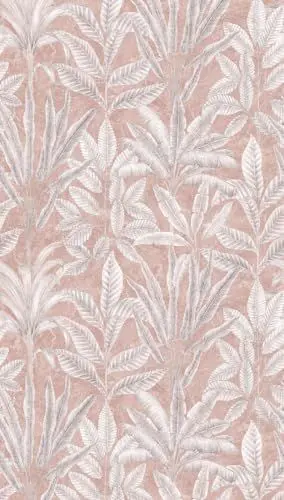 Produktbild: Livingwalls Vliestapete - Tapete Palmenblätter in Grau, Weiß und Mauve - Wandtapete für verschiedene Räume - Wandbild XXL 2,80 m x 1,59 m
