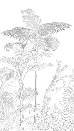 Produktbild: A.S. Création Livingwalls Vliestapete - Tapete Palmenblätter in Schwarz und Weiß - Wandtapete für verschiedene Räume - Wandbild XXL 2,80 m x 1,59 m
