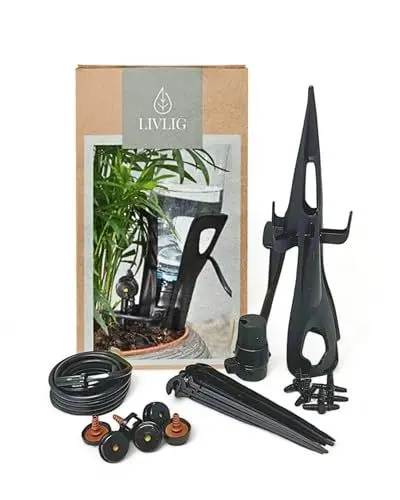 Produktbild: LIVLIG Bewässerung mit PET Flasche, Hochbeet Bewässerung, Bewässerungssystem ohne Wasseranschluss für bis zu sechs Pflanzen, Schonende Tröpfchenbewässerung