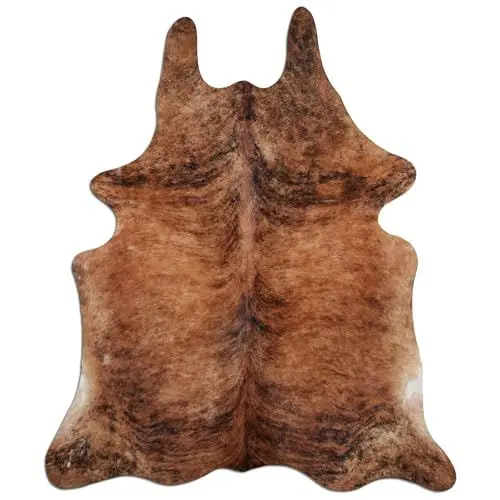 Produktbild: Livorio Premium Kuhfell Teppich - L195 x B180 cm - braun schwarz weiß - einmaliges Naturprodukt aus Südamerika | Rinderfell | Echtfell | Beige Brindle | K329