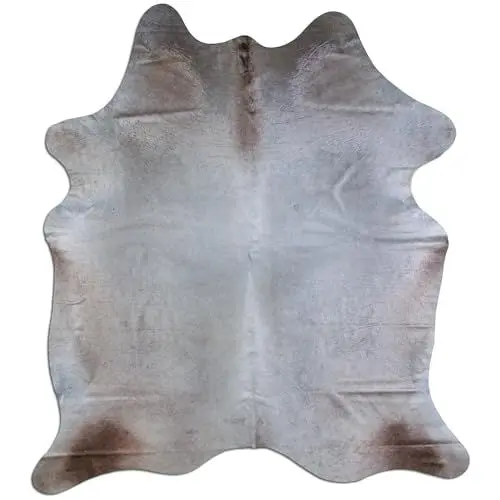Produktbild: Livorio Premium Kuhfell Teppich - L210 x B185 cm - Champagner grau braun - einmaliges Naturprodukt aus Südamerika | Rinderfell | Echtfell | Dark Champagne | K340