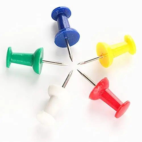 Produktbild: Livst 35-teiliger Farbstift-Kartenstift, wiederverwendbarer Zeichnungsstift, Stecknadel mit Kunststoffkopf und Stahlspitze, Kartenzeichnung Kork-Anschlagtafel-Dekorationsstift