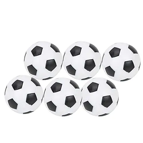 Produktbild: Lixada Schwarz-weißer Mini-Kunststoff-Fußball, 4 Stück Tischfußball-Ersatzbälle für Tischkicker, 32 Mm/1,26 Zoll, ABS-Material, Leicht zu Löschen und zu Reinigen (6 Stück)